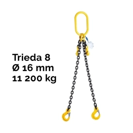 Reťazový záves, oko-2 hák, skracovač, Nosnosť 11 200/8 000 kg, G8-16, Certifikát, ČŽ